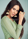 Buy Pastel Green Georgette Anarkali Suit