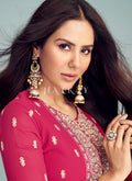 Buy Hot Pink Georgette Anarkali Suit