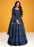 Blue Sequence Embroidered Wedding Anarkali Suit