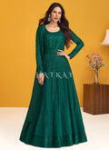 Green Sequence Embroidered Wedding Anarkali Suit