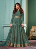 Green Embroidered Bollywood Anarkali Suit