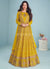 Buy Anarkali Suit In Maryland| Yellow Sequence Embroidered Designer Anarkali Suit