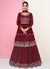 Buy Indian Outfit | Deep Red Embroidered Peplum Style Georgette Anarkali Lehenga