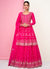 Buy Indian Dresses | Hot Pink Embroidered Peplum Style Georgette Anarkali Lehenga