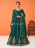 Dark Green Embroidered Georgette Designer Anarkali Suit