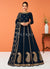 Navy Blue Embroidered Georgette Designer Anarkali Suit