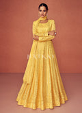 Yellow Sequence Embroidered Festive Anarkali Suit
