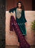 Green And Maroon Embroidered Velvet Pant Suit