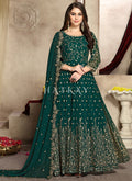 Dark Green Georgette Wedding Anarkali Suit