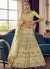 Lime Yellow Multi Embroidery Wedding Lehenga Choli