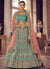 Teal Blue Multi Embroidery Wedding Lehenga Choli