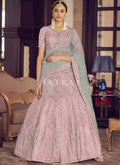 Pale Pink Embroidered Wedding Lehenga Choli