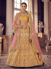Yellow Multi Embroidered Wedding Lehenga Choli