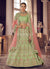 Light Green Multi Embroidered Wedding Lehenga Choli