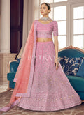 Lavender Zari Embroidered Wedding Lehenga Choli