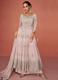 Pale Pink Sequence Embroidery Gharara Suit