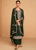 Buy Salwar Suits - Green Embroidery Silk Salwar Kameez