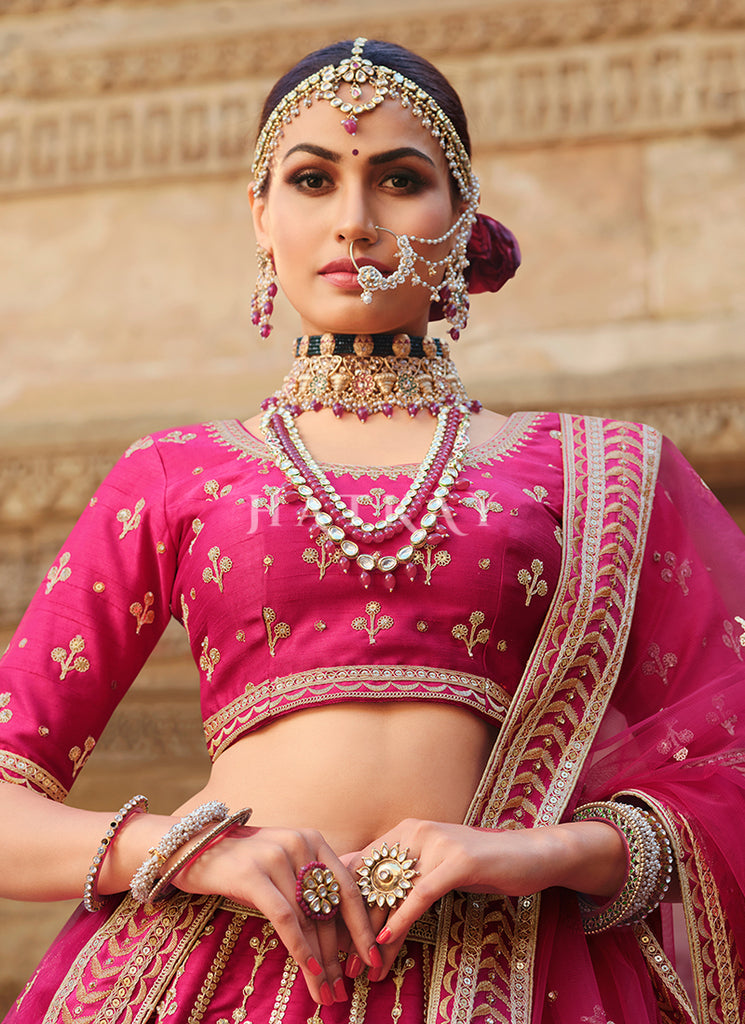 Buy Deep Pink Bridal Lehenga Choli