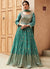 Turquoise Mirror Embroidery Georgette Anarkali Suit