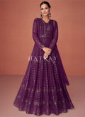 Buy Anarkali Suit - Purple Sequence Embroidered Festival Wear Anarkali Suit