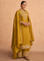 Yellow Embroidery Silk Festive Palazzo Suit