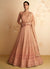 Peach Ombré Sequence Embroidered Festive Anarkali Suit