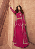 Pink Sequence Embroidered Lehenga Choli And Jacket