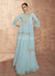Sky Blue Sequence Embroidered Peplum Style Lehenga Choli