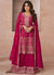 Hot Pink Embroidery Festive Anarkali Palazzo Suit