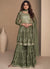 Pista Green Sequence Embroidery Gharara Style Suit