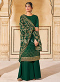 Green Embroidered Traditional Indian Palazzo Suit