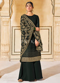 Black Embroidered Traditional Indian Palazzo Suit
