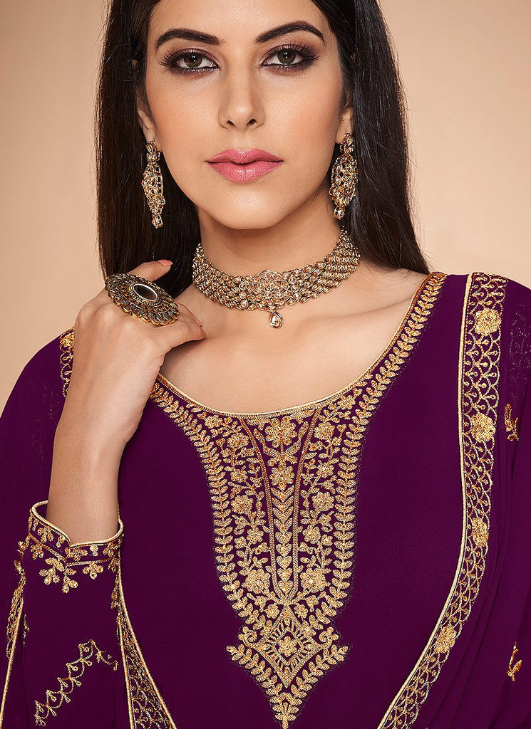 Embroidered Churidar Suit