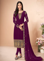 Embroidered Churidar Suit