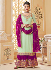 Embroidered Palazzo Suit