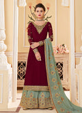 Embroidered Palazzo Suit