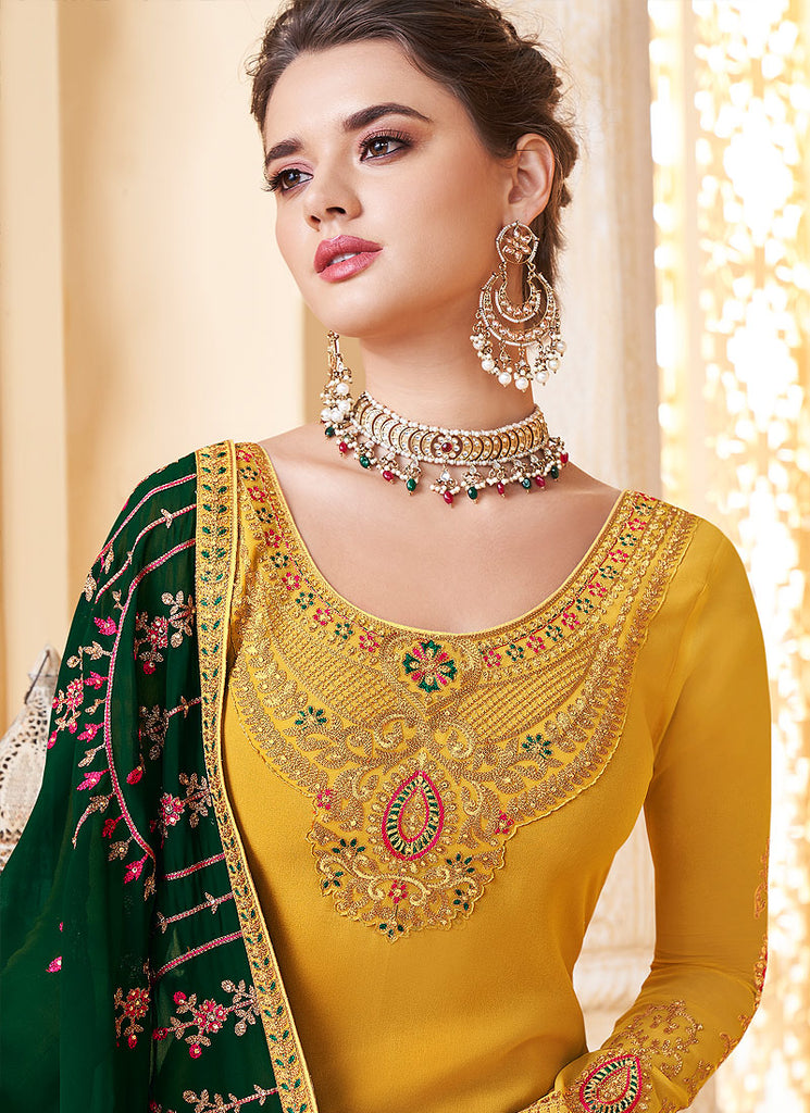 Embroidered Palazzo Suit