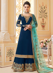 Embroidered Palazzo Suit