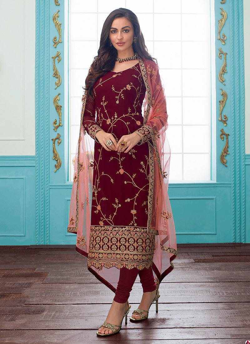 Embroidered Indian Churidar Suit