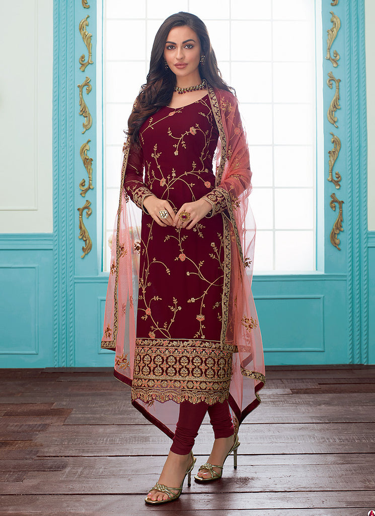 Embroidered Indian Churidar Suit