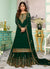 Indian Clothes - Dark Green Embroidered Sharara Style Suit