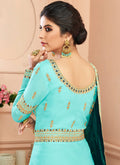 Blue And Green Traditional Anarkali Suit