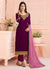 Indian Clothes - Plum And Pink Traditional Embroidered Pant Style Suit