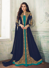 Jacket Style Embroidered Pant Suit