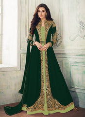 Jacket Style Embroidered Pant Suit