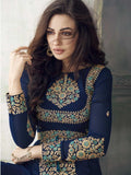 Deep Blue Overall Party Wear Pant Suit