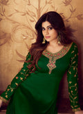 Green All Over Embroidered Palazzo Suit