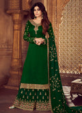 Green All Over Embroidered Palazzo Suit