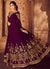 Plum Purple Golden Traditional Party Wear Anarkali Suit