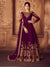 Plum Purple Golden Traditional Party Wear Anarkali Suit